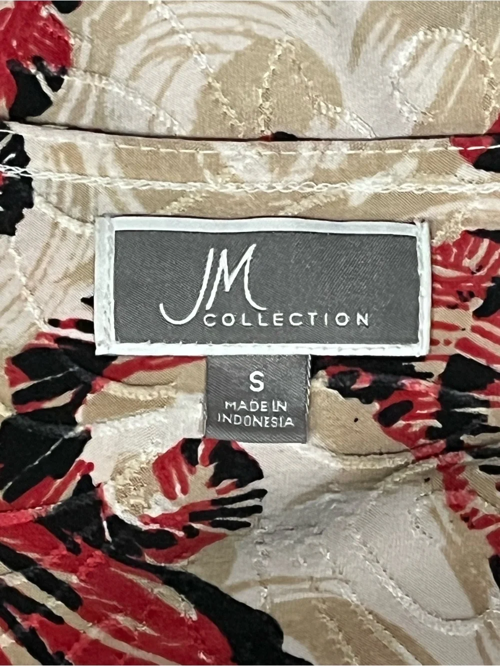 Women’s Size M JM Collection Red & White Paisley Longsleeve‎ Top.